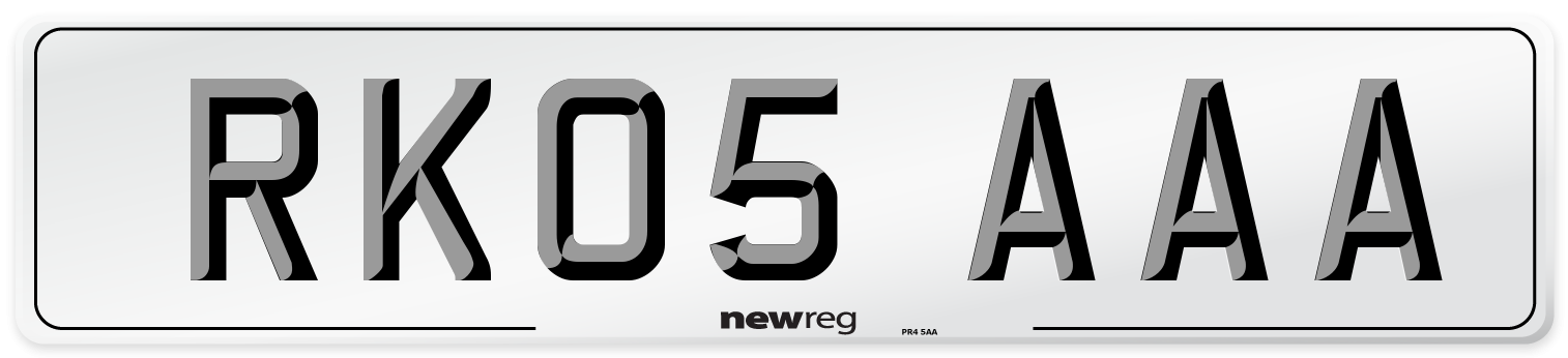 RK05 AAA Number Plate from New Reg
